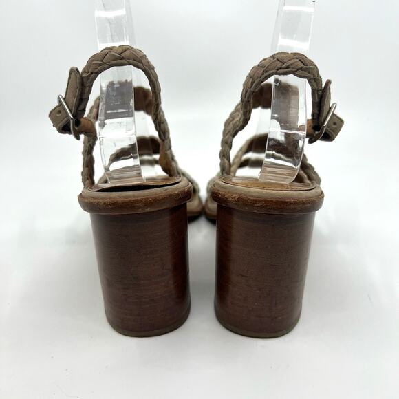 FRYE Amy Braided Leather Block Heeled Sandals Women's 9 US - Picture 6 of 9